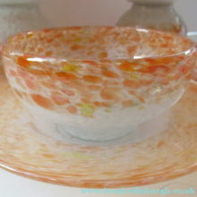 Load image into Gallery viewer, 1950s Vasart Scottish Glass Set of Six Small Bowls and Side Plates. Signed below
