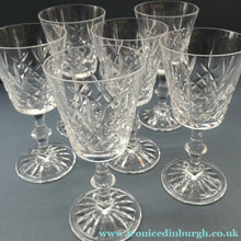 Load image into Gallery viewer, Vintage SET of SIX Edinburgh Crystal Goblets. LOMOND PATTERN (Square Bowl). 5 1/2 inches
