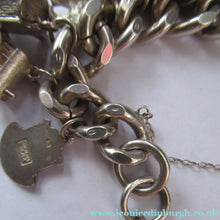 Load image into Gallery viewer, Heavy Weight. Vintage Silver Bracelet with 19 Quality Charms. Hallmarked Padlock Catch
