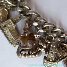 Load image into Gallery viewer, Heavy Weight. Vintage Silver Bracelet with 19 Quality Charms. Hallmarked Padlock Catch
