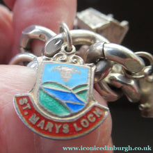 Load image into Gallery viewer, Heavy Weight. Vintage Silver Bracelet with 19 Quality Charms. Hallmarked Padlock Catch
