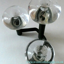 Load image into Gallery viewer, Vintage Single 1970s Candlestick with Metal Body Section and Three Oval Crystal Holders
