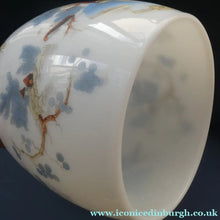 Load image into Gallery viewer, Vintage SINGLE Glass Shade. Opaque White Glass with Transfer Printed WILLOW PATTERN Design
