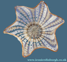 Load image into Gallery viewer, Vintage Venetian / Salviati Murano Glass Latticino Zanfirico Glass Finger Bowl &amp; Saucer; Gold Inclusions and Frilled Edges
