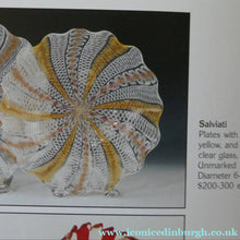 Load image into Gallery viewer, Vintage Venetian / Salviati Murano Glass Latticino Zanfirico Glass Finger Bowl &amp; Saucer; Gold Inclusions and Frilled
