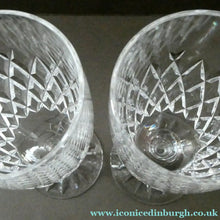 Load image into Gallery viewer, Vintage WATERFORD CRYSTAL "Boyne". PAIR of Large White Wine / Champagne Glasses
