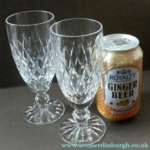 Load image into Gallery viewer, Vintage WATERFORD CRYSTAL "Boyne". PAIR of Large White Wine / Champagne Glasses

