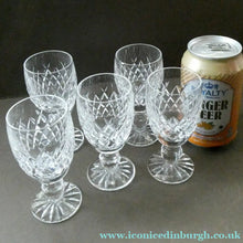 Load image into Gallery viewer, WATERFORD CRYSTAL "Boyne". SET OF FIVE Sherry Glasses. 4 1/4 inches
