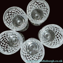 Load image into Gallery viewer, WATERFORD CRYSTAL "Boyne". SET OF FIVE Sherry Glasses. 4 1/4 inches
