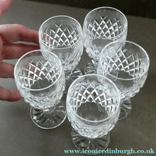 Load image into Gallery viewer, WATERFORD CRYSTAL "Boyne". SET OF FIVE Sherry Glasses. 4 1/4 inches
