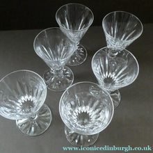Load image into Gallery viewer, WATERFORD CRYSTAL "Eileen". SET OF SIX Sherry or Port Glasses. Each 4 1/2 inches in height
