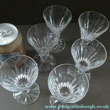 Load image into Gallery viewer, WATERFORD CRYSTAL "Eileen". SET OF SIX Sherry or Port Glasses. Each 4 1/2 inches in height
