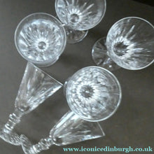 Load image into Gallery viewer, WATERFORD CRYSTAL "Eileen". SET OF SIX Sherry or Port Glasses. Each 4 1/2 inches in height
