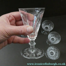 Load image into Gallery viewer, WATERFORD CRYSTAL "Eileen". SET OF SIX Sherry or Port Glasses. Each 4 1/2 inches in height
