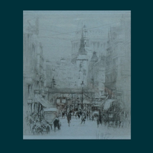 Load image into Gallery viewer, SCOTTISH ART. William Walcot (1874 - 1943). Drypoint Etching "Ludgate Hill, London". Signed (1921)

