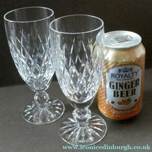 Load image into Gallery viewer, Vintage WATERFORD CRYSTAL "Boyne". PAIR of Large White Wine / Champagne Glasses
