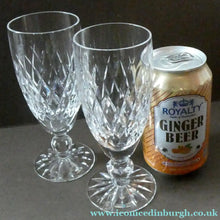 Load image into Gallery viewer, Vintage WATERFORD CRYSTAL "Boyne". PAIR of Large White Wine / Champagne Glasses
