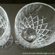 Load image into Gallery viewer, Vintage WATERFORD CRYSTAL "Boyne". PAIR of Large White Wine / Champagne Glasses
