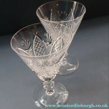 Load image into Gallery viewer, PAIR OF Vintage WATERFORD CRYSTAL "Dunmore"  White Wine or Claret Glass. 5 1/4  inches
