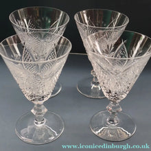 Load image into Gallery viewer, PAIR OF Vintage WATERFORD CRYSTAL "Dunmore"  White Wine or Claret Glass. 5 1/4  inches
