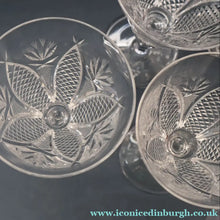 Load image into Gallery viewer, PAIR OF Vintage WATERFORD CRYSTAL "Dunmore"  White Wine or Claret Glass. 5 1/4  inches
