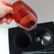 Load image into Gallery viewer, Rare John Rocha for Waterford Crystal. Pair of Large LUME Red Wine Glasses. In Presentation Box. 500 ml
