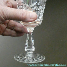 Load image into Gallery viewer, SET OF SIX. Vintage Waterford Crystal KENMARE (Cut) Stemmed CLARET Glasses. 6 inches
