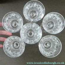 Load image into Gallery viewer, SET OF SIX. Vintage Waterford Crystal KENMARE (Cut) Stemmed CLARET Glasses. 6 inches
