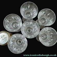 Load image into Gallery viewer, SET OF SIX. Vintage Waterford Crystal KENMARE (Cut) Stemmed CLARET Glasses. 6 inches
