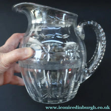 Load image into Gallery viewer, STUNNING LARGE: Rare 1930s Art Deco Crystal Water Jug WEBB CORBETT. 7 1/2 inches in height - VINTAGE CRYSTAL GLASSES
