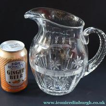 Load image into Gallery viewer, STUNNING LARGE: Rare 1930s Art Deco Crystal Water Jug WEBB CORBETT. 7 1/2 inches in height - VINTAGE CRYSTAL GLASSES

