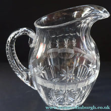Load image into Gallery viewer, STUNNING LARGE: Rare 1930s Art Deco Crystal Water Jug WEBB CORBETT. 7 1/2 inches in height - VINTAGE CRYSTAL GLASSES
