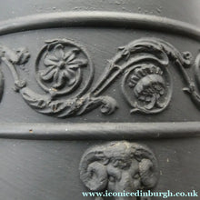 Load image into Gallery viewer, WEDGWOOD Edwardian Black Basalt Spill Vase with Ancanthus Scolls, Garlands, Ram's Head Mask. Height 8 1/2 inches
