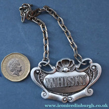 Load image into Gallery viewer, Wee Job Lot: Four Vintage Bottle Labels. The Port One is Coalport. Two Limoges &amp; One White Metal Whisky
