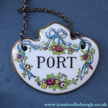 Load image into Gallery viewer, Wee Job Lot: Four Vintage Bottle Labels. The Port One is Coalport. Two Limoges &amp; One White Metal Whisky
