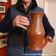 Load image into Gallery viewer, WELSH STUDIO POTTERY. Large Red Glazed Stoneware Jug by Terry Bell Hughes (b. 1937). 11 3/4 inches
