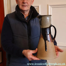 Load image into Gallery viewer, WELSH STUDIO POTTERY. Large Stoneware Jug with Dripping Glaze Decoration by Terry Bell Hughes (b. 1937)
