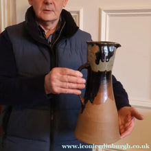 Load image into Gallery viewer, WELSH STUDIO POTTERY. Large Stoneware Jug with Dripping Glaze Decoration by Terry Bell Hughes (b. 1937)
