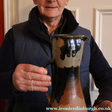 Load image into Gallery viewer, WELSH STUDIO POTTERY. Large Stoneware Jug with Dripping Glaze Decoration by Terry Bell Hughes (b. 1937)
