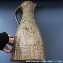 Load image into Gallery viewer, WELSH STUDIO POTTERY. Massive Stoneware Jug with Speckled Oatmeal Glaze by Terry Bell Hughes (b. 1937). 15 3/4 inches
