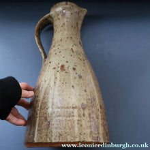 Load image into Gallery viewer, WELSH STUDIO POTTERY. Massive Stoneware Jug with Speckled Oatmeal Glaze by Terry Bell Hughes (b. 1937). 15 3/4 inches
