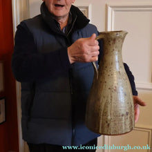 Load image into Gallery viewer, WELSH STUDIO POTTERY. Massive Stoneware Jug with Speckled Oatmeal Glaze by Terry Bell Hughes (b. 1937). 15 3/4 inches
