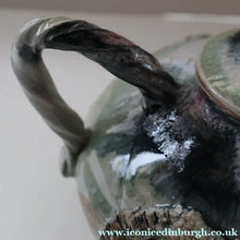 Load image into Gallery viewer, WELSH STUDIO POTTERY. Quirky 1970s Stoneware Teapot with Applied Elephant Decorations by Terry Bell Hughes (b. 1937)
