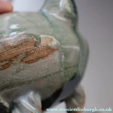 Load image into Gallery viewer, WELSH STUDIO POTTERY. Quirky 1970s Stoneware Teapot with Applied Elephant Decorations by Terry Bell Hughes (b. 1937)
