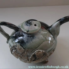 Load image into Gallery viewer, WELSH STUDIO POTTERY. Quirky 1970s Stoneware Teapot with Applied Elephant Decorations by Terry Bell Hughes (b. 1937)
