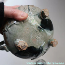 Load image into Gallery viewer, WELSH STUDIO POTTERY. Quirky 1970s Stoneware Teapot with Applied Elephant Decorations by Terry Bell Hughes (b. 1937)
