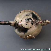 Load image into Gallery viewer, WELSH STUDIO POTTERY. Quirky 1970s Stoneware Teapot with Applied Elephant Decorations by Terry Bell Hughes (b. 1937)
