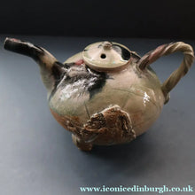 Load image into Gallery viewer, WELSH STUDIO POTTERY. Quirky 1970s Stoneware Teapot with Applied Elephant Decorations by Terry Bell Hughes (b. 1937)
