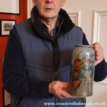 Load image into Gallery viewer, WELSH STUDIO POTTERY. Tall 1970s Tubular Stoneware Vase by Terry Bell Hughes (b. 1937)
