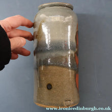 Load image into Gallery viewer, WELSH STUDIO POTTERY. Tall 1970s Tubular Stoneware Vase by Terry Bell Hughes (b. 1937)
